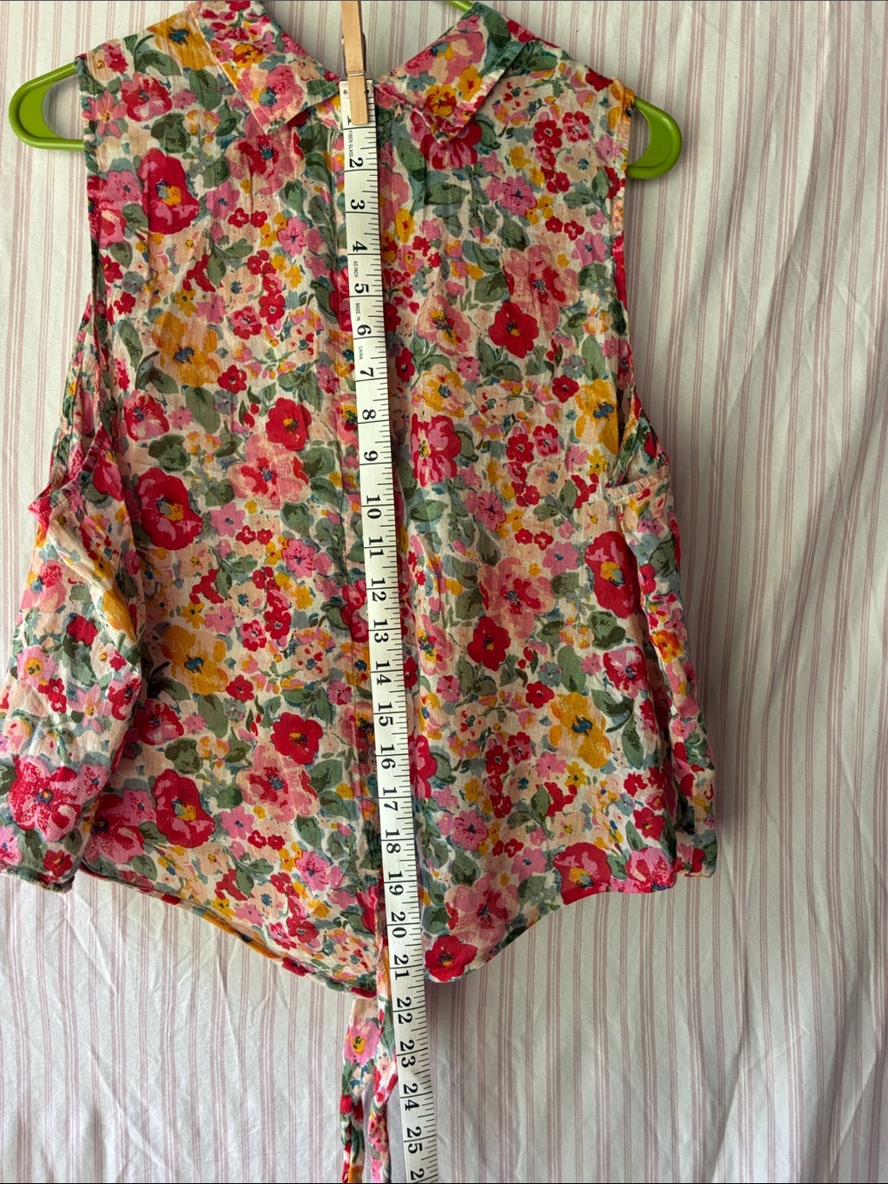 Natural Life: Floral Tie-Front Sleeveless Button-Up Top - Pink Multi - Picture 8 of 9